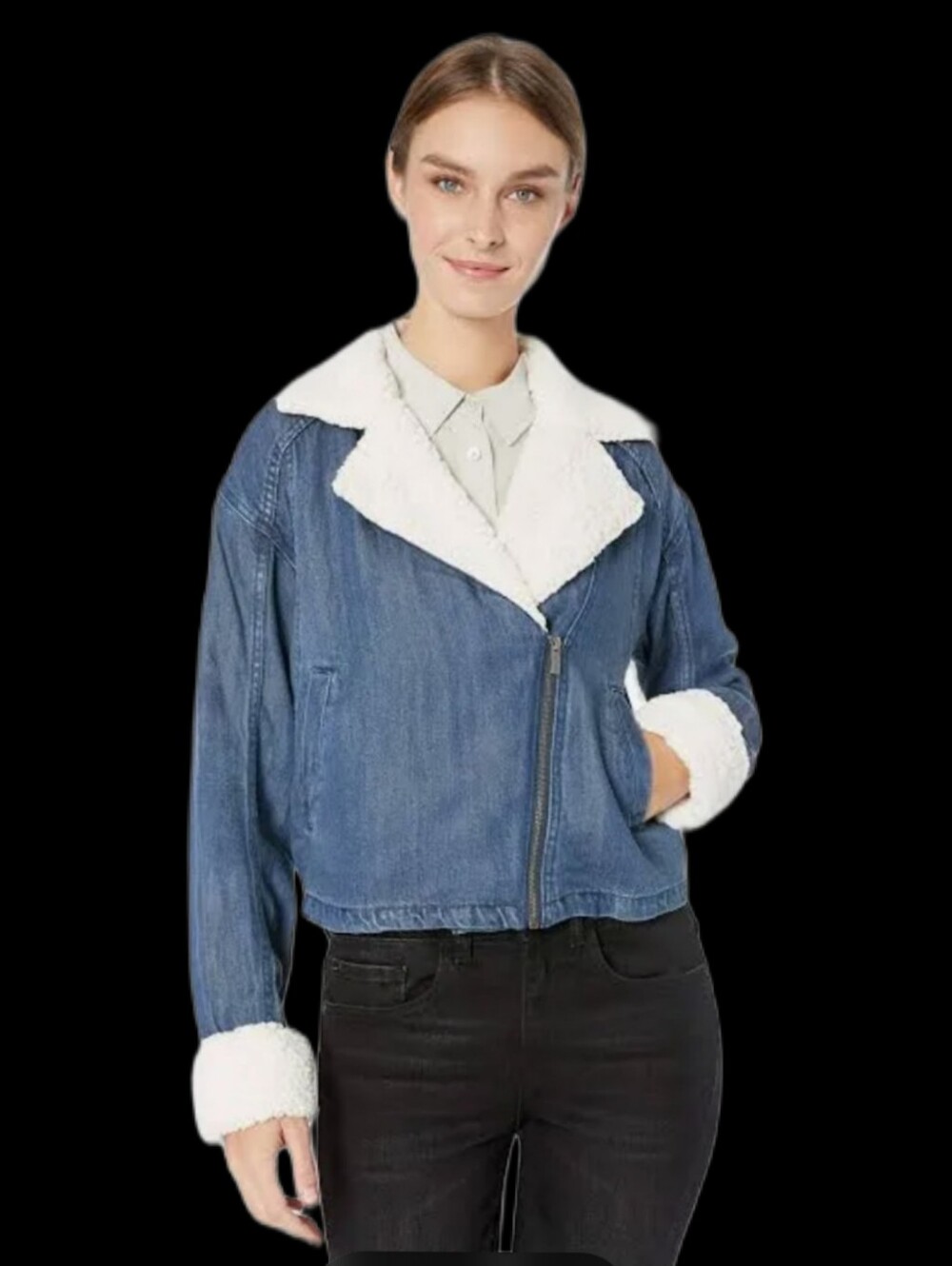 SPLENDID Denim Jacket with Faux Shearling Trim BNWT